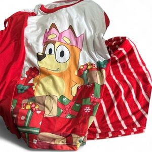 Red and White Cartoon Print Women's Pajama Set